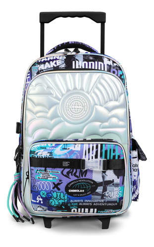 Mochila Chimola Escolar Carro 18  Trama Relieve Reforzada