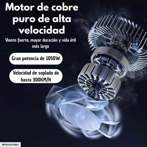 Soplador Profesional Eléctrico Mosharma Inalámbrico Multiuso 1050w Bateria 48v + Maletin