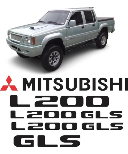 Kit Adesivos Mitsubishi Pajero L200 Gls L20gls Cor Adesivo Lateral L200 Gls
