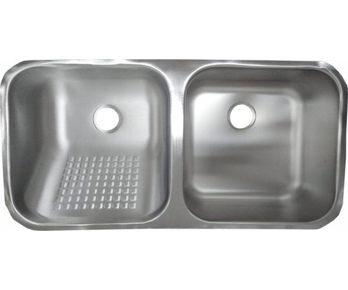Tanque Inox Duplo Esfregador E Molho Aço 304 Fosco Escovado