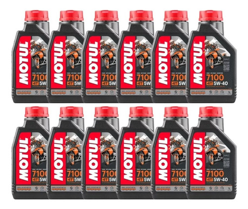 Aceite De Motor A Gasolina 4 Tiempos Motul 7100 5w40 12pz