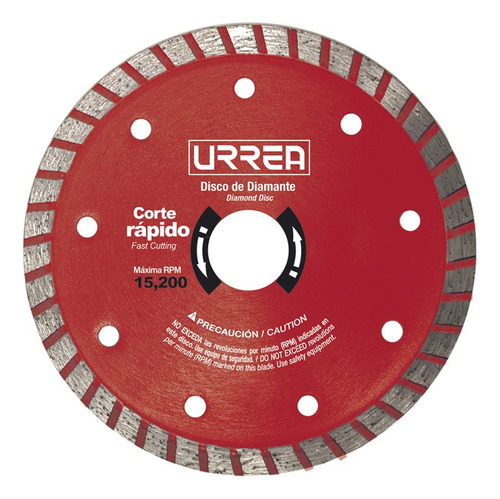 Disco De Diamante Turbo, 4-1/2 Urrea Color Rojo