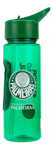 Garrafa Plástico Canudo 700ml - Palmeiras Cor Verde