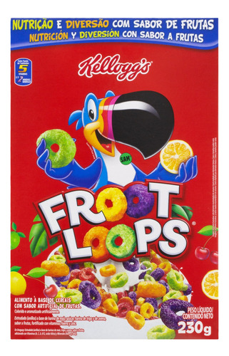 Cereal Matinal Froot Loops Sabor Frutas Caixa 230g Kellogg's