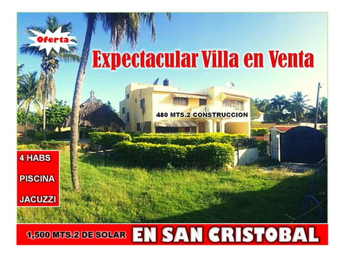 Espectacular Villa Amueblada,  Con Piscina Y Jacuzzi En San Cristobal, Prox. A La Autopista 6 De Noviembre.