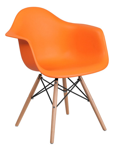 Flash Furniture Silla De Plastico Naranja Serie Alonza Con P