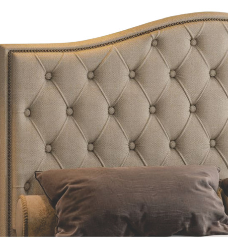 Cabeceira Estofada Cama Box Casal 1,40 Quarto Viena Bege