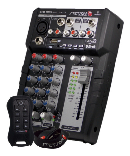 Imagem 4 de 9 de Mesa Stetsom Stm1003 3 Canais Bluetooth Sd Fm Bt Usb + Sx2
