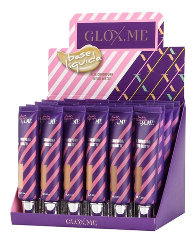 Imagem 1 de 3 de Base Líquida Glox.me Atacado Com 24 Unidades Gm6000424