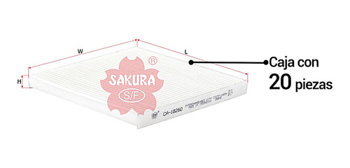 Caja 20 Filtros De Cabina Sakura Versa L4 1.6l Nissan 14/18