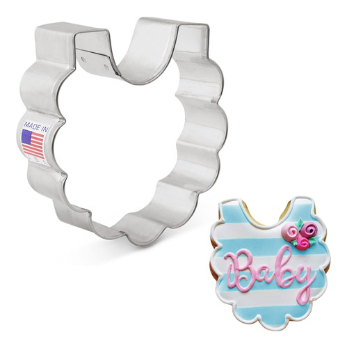 Ann Clark Bebe Babero Cookie Cutter 3 Inche Acero Estaño