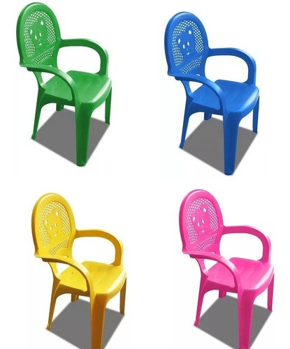 Paquete De 4 Sillas Infantiles Para Niño De Plastico Colores Color