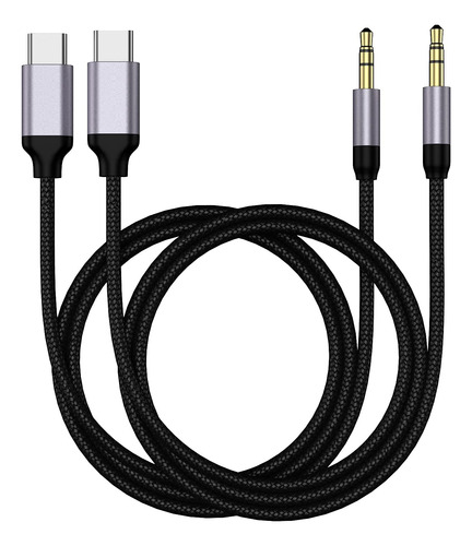 Cable Auxiliar Usb C A 0.138 In (paquete De 2), Tipo C Macho