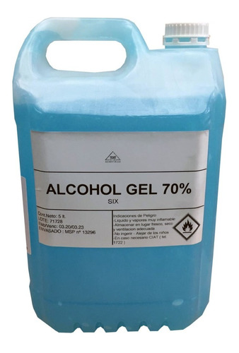 Alcohol En Gel Six - Bidon 5 Litros - 