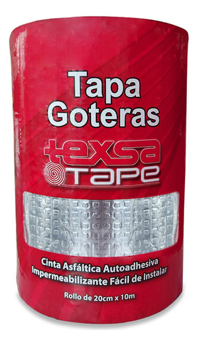 Cinta Asfaltica Tapa Goteras 20 Cm X 10 M Aluminio Texsa Tap