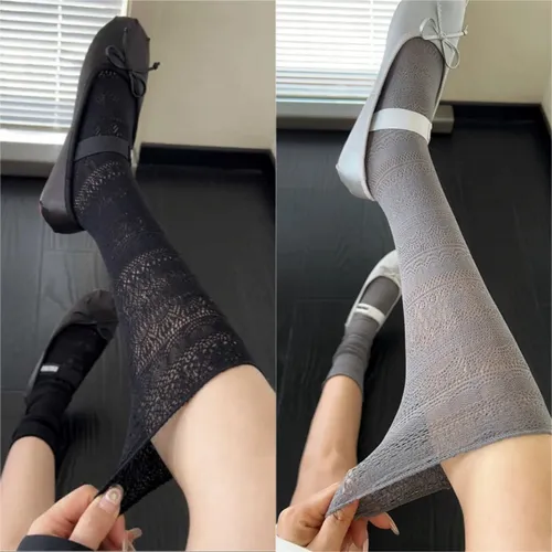 2 Pares De Calcetines De Verano Con Encaje Hueco En Forma De