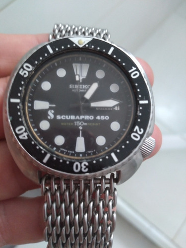 Seiko Scuba Pro 450 Raridade Vintage Pulseira Shark De Aço