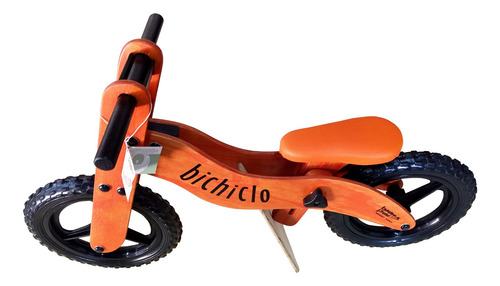 Imagem 2 de 4 de Bicicleta Infantil De Madeira Aro 12 - Bichiclo Laranja