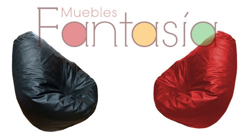 Combo 2 Puff Pera Ecocuero - Mediano- Muebles Fantasía