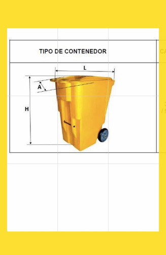 Tacho Contenedor Basura Industrial Vertical Con Norma Bpm