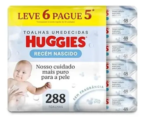 Pack 6 Unidades De Lenços Umedecidos Recém Nascido Sem Fragrância...