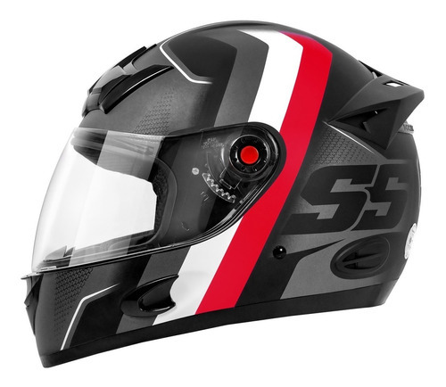 Capacete Moto Fechado Mixs Mx5 Super Speed Fosco / Brilhante Tamanho Do Capacete 58 Cor Cinza/vermelho-fosco