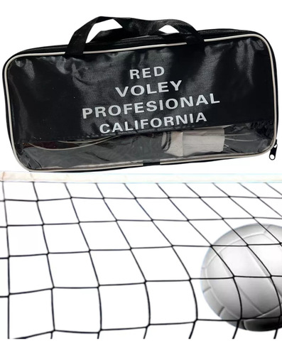 Red De Voley 9,5 Mts Reglamentaria Negra Con Bolso Reforzada Faydi