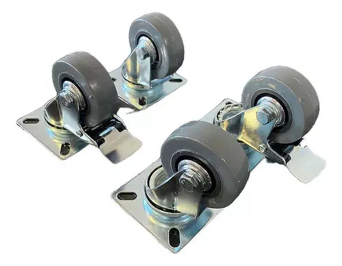 4 Ruedas Para Muebles Giratorias 50mm Rueditas (2 Con Freno)