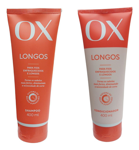 Kit Ox Longos Shampoo 400ml + Condicionador 400ml