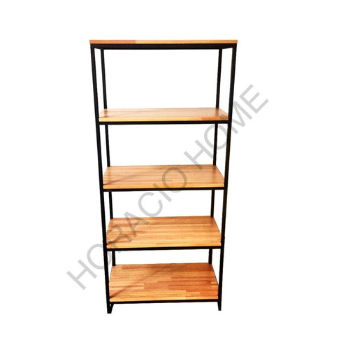 Biblioteca/estanteria 80cm En Hierro Y Madera - Horacio Home