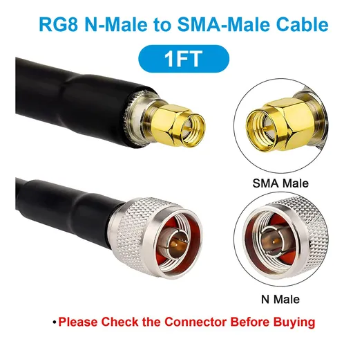 Cable Coaxial Xrds-rf N Macho A Sma Macho, 30 Cm, 50 Ohmios,