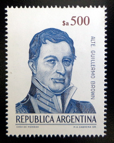 Argentina, Sello Gj 2150 Alte G. Brown $a 500 85 Mint L9758