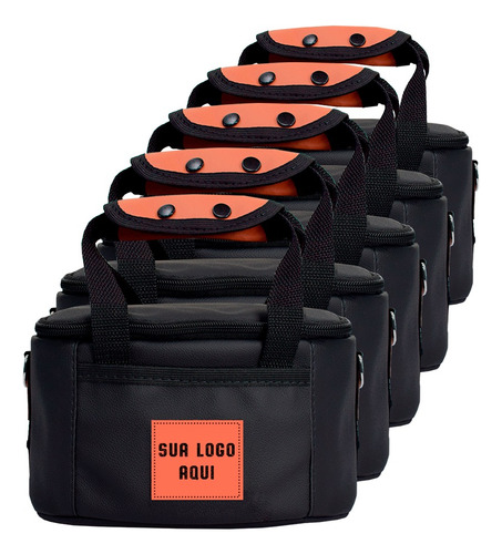 Kit 5 Bolsas Lancheira Térmica Personalizadas Brinde Marmita