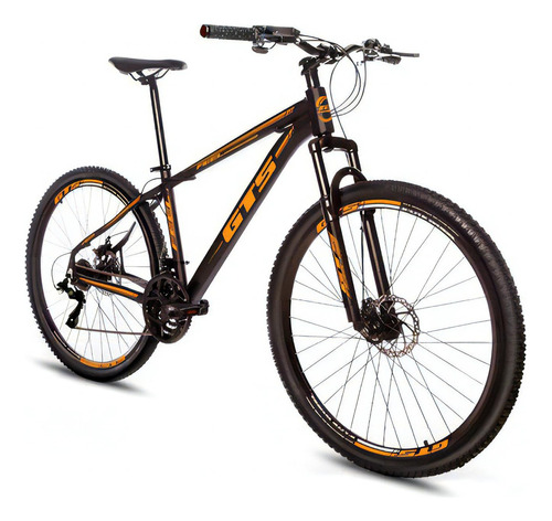 Bicicleta Aro 29 Gts Feel Bike 24 Marchas Freio À Disco Cor Preto/laranja Tamanho Do Quadro 21
