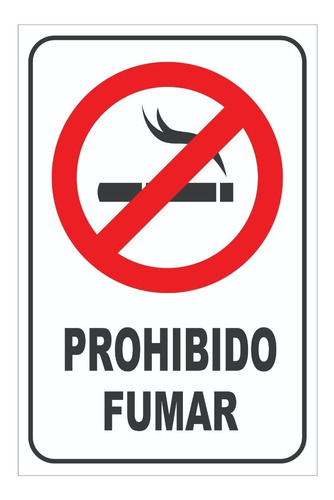 Cartel Señaletica  Prohibido Fumar Comercios 