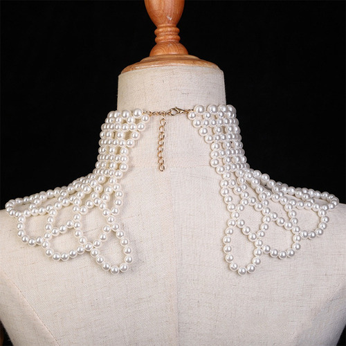 (w) Collares Tipo Chal De Perlas, Cadena Corporal, Cuello Co