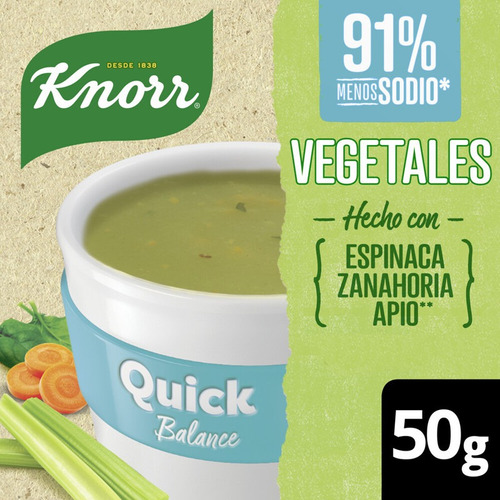 Knorr Sopa Instantanea Quick Vegetales Balance X 5 Sobres