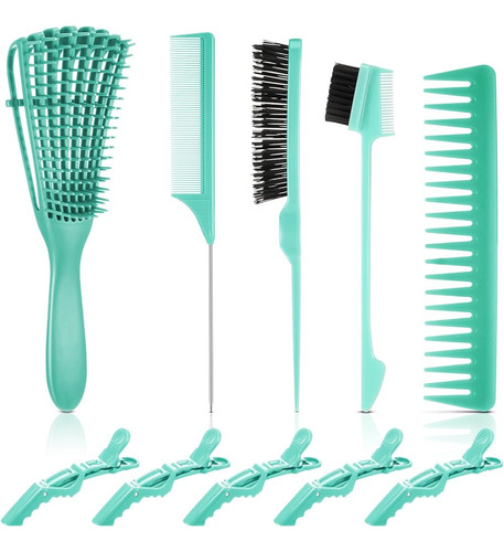 Boao 10 Pcs Detangler Hair Brush Styling Comb Set, Cepillo D