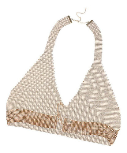 Bikini Arnés Con Strass Para Cuerpo Y Pecho, Cuello Con Cade