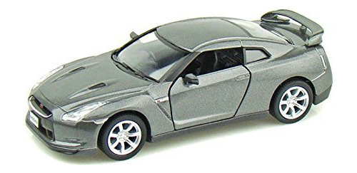 Kinsmart Nissan Gt-r Gris Escala Modelo Metal Fundido Auto