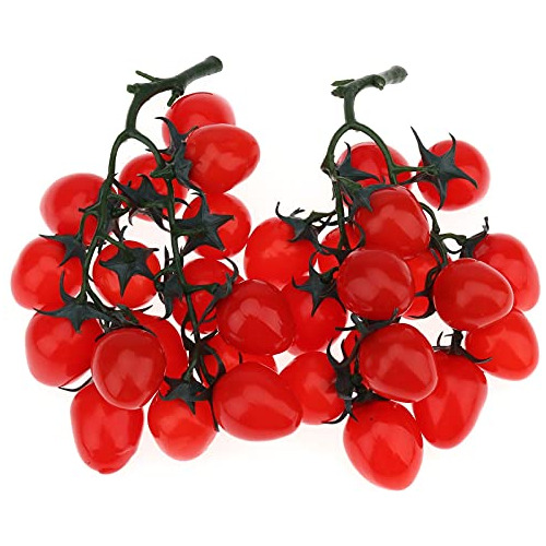 2 Paquetes De Tomates Cereza Rojos Artificiales - Decor...