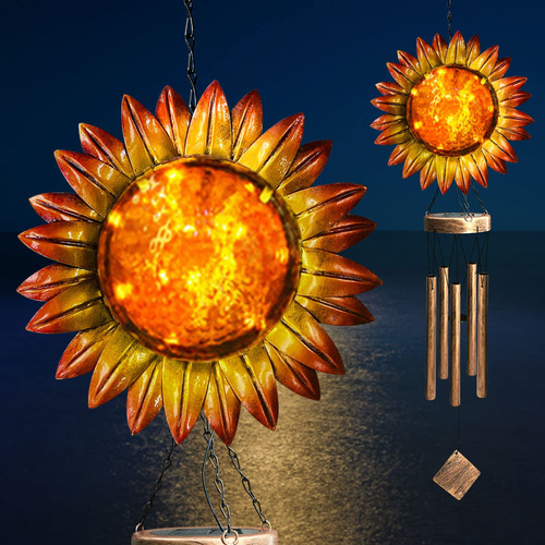 Campanillas De Viento Solares, Luces Solares De Girasol Avek