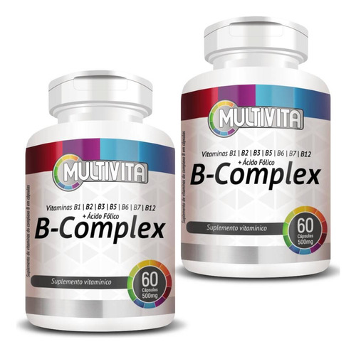 Kit 2x B-complex Vitaminas Do Complexo B 60 Cápsulas