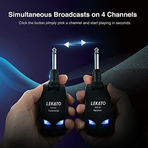 Lekato Wireless Guitar System Transmisor De Guitarra Digital
