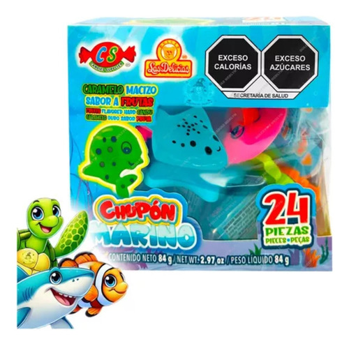 Caramelo En Forma De Chupon Marino D Display 24pz