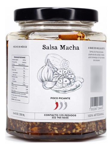 Salsa Macha Con Aceite De Oliva Extra Virge 250g Para Pizza