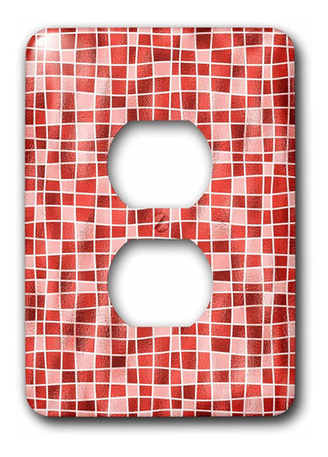 Geometrico Mosaico Rojo Blanco Contemporaneo Cubierta