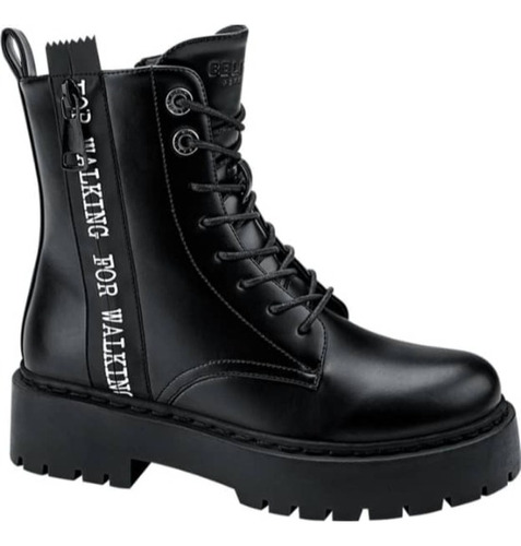 Bota Militar Pu Cordones Frase Lateral Belinda Peregrin 115