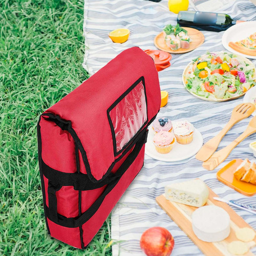 Pizza Develivey Bag Aislado Pizza Carrier Rojo 50x50x25cm