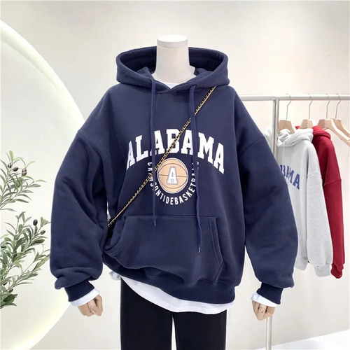 Sudadera Con Capucha Y Forro Polar Con Estampado De Letras Para Mujer